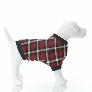 KicKee Pants Fleece Dog Tee - Crimson 2020 Holiday Plaid