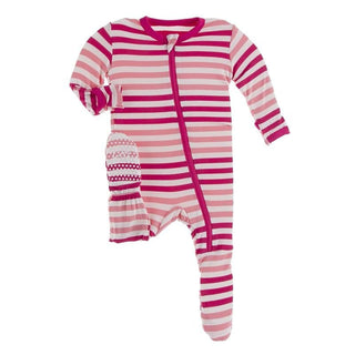 Footie with Zipper - Forest Fruit Stripe KicKee Pants Size: Preemie