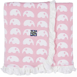 Girls Essentials Ruffle Stroller Blanket, Lotus Elephant, One Size KicKee Pants