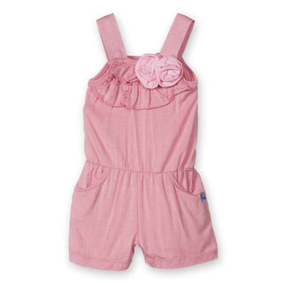 KicKee Pants Girls Flower Romper with Pockets Desert Rose with Lotus