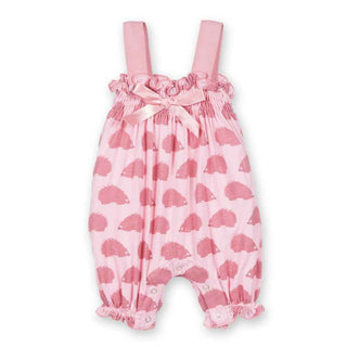 KicKee Pants Girls Gathered Romper with Bow Girls Lotus Porcupine