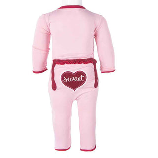 KicKee Pants Girls Holiday Muffin Ruffle Applique Coverall - Lotus Sweet Heart