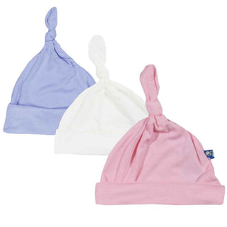 KicKee Pants Girls Newborn Hat Gift Set - Lotus, Natural, and Lilac