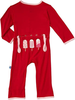 KicKee Pants Girl's Print Applique Coverall with Snaps - Balloon Popsicle