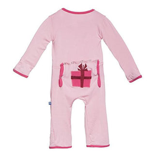 KicKee Pants Girl's Print Applique Coverall With Snaps - Lotus Presents
