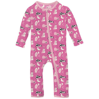 KicKee Pants Girl's Print Bamboo Coverall with 2-Way Zipper - Tulip Hey Diddle Diddle 