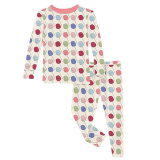 KicKee Pants Girl's Print Bamboo Long Sleeve Pajama Set - Lula's Lollipops