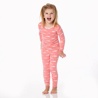 KicKee Pants Girl's Print Bamboo Long Sleeve Pajama Set - Strawberry Narwhal