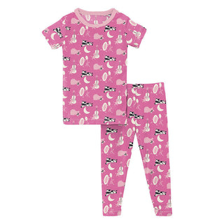 KicKee Pants Girl's Print Bamboo Short Sleeve Pajama Set - Tulip Hey Diddle Diddle 