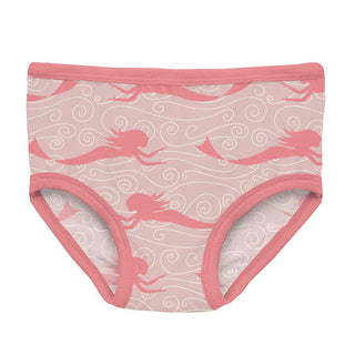 KicKee Pants Girl's Print Bamboo Underwear (Set of 3) - Baby Rose Mermaid, Natural & Strawberry Narwhal