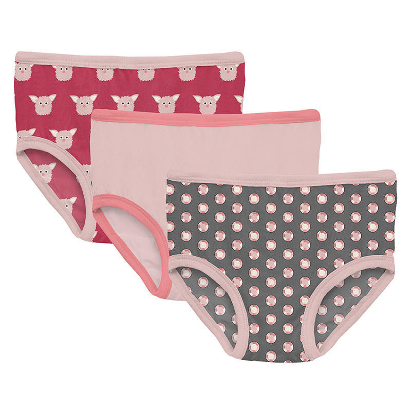 Kickee Pants Girl Underwear Set - Furry Friends/Baby Rose/Sparkle