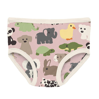 KicKee Pants Girl's Print Bamboo Underwear (Set of 3) - Lula's Lollipops, Pewter & Baby Rose Too Many Stuffies