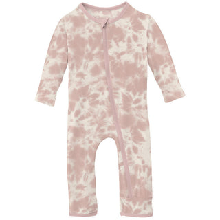 KicKee Pants Girl's Print Coverall with Zipper - Baby Rose Tie Dye