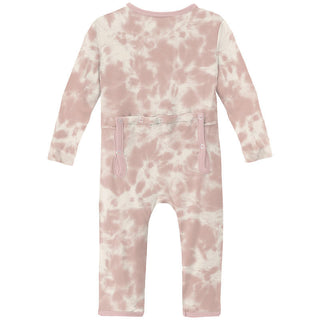 KicKee Pants Girl's Print Coverall with Zipper - Baby Rose Tie Dye