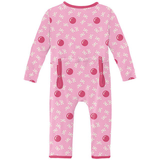 KicKee Pants Girl's Print Coverall with Zipper - Cotton Candy Jacks