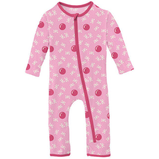 KicKee Pants Girl's Print Coverall with Zipper - Cotton Candy Jacks