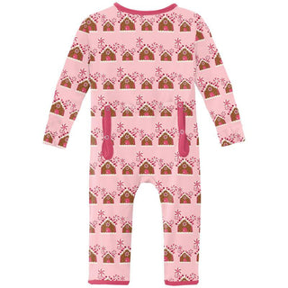 KicKee Pants Girls Print Coverall with Zipper - Lotus Gingerbread WCA22