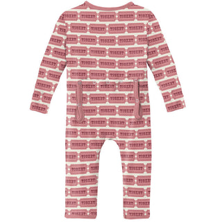 KicKee Pants Girls Print Coverall with Zipper - Natural Game Tickets
