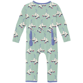 KicKee Pants Girl's Print Coverall with Zipper - Pistachio Roller Skates