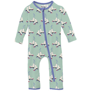 KicKee Pants Girl's Print Coverall with Zipper - Pistachio Roller Skates