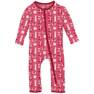 KicKee Pants Girls Print Coverall with Zipper - Winter Rose Presents WCA22