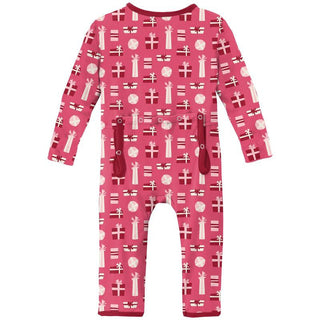 KicKee Pants Girls Print Coverall with Zipper - Winter Rose Presents WCA22