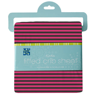KicKee Pants Girl's Print Fitted Crib Sheet - Awesome Stripe