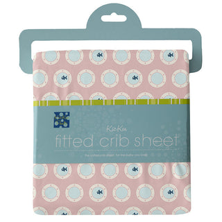 KicKee Pants Girls Print Fitted Crib Sheet, Baby Rose Porthole - One Size