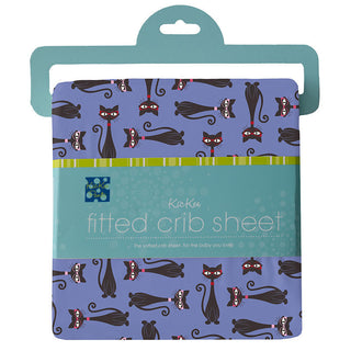KicKee Pants Girl's Print Fitted Crib Sheet - Forget Me Not Cool Cats