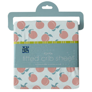 KicKee Pants Girls Print Fitted Crib Sheet, Fresh Air Peaches - One Size