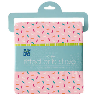 KicKee Pants Girl's Print Fitted Crib Sheet - Lotus Sprinkles