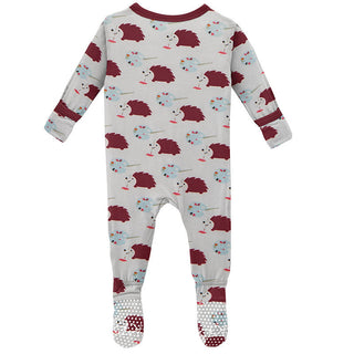 KicKee Pants Girls Print Footie with Snaps - Natural Art Class