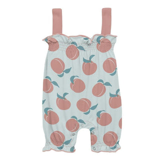 KicKee Pants Girls Print Gathered Romper - Fresh Air Peaches