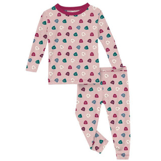 KicKee Pants Girl's Print Long Sleeve Pajama Set - Baby Rose Happy Gumdrops