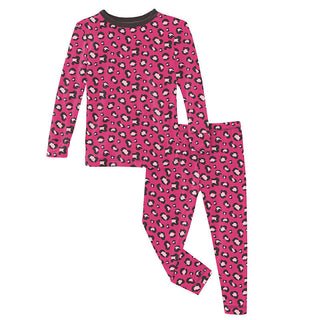 KicKee Pants Girl's Print Long Sleeve Pajama Set - Calypso Cheetah