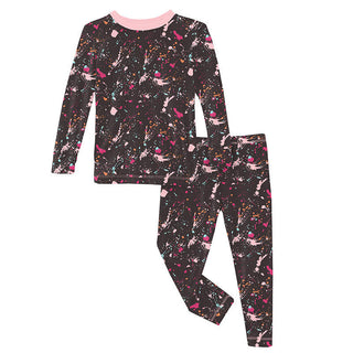 KicKee Pants Girl's Print Long Sleeve Pajama Set - Calypso Splatter Paint