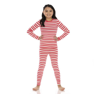 KicKee Pants Girls Print Long Sleeve Pajama Set - Hopscotch Stripe