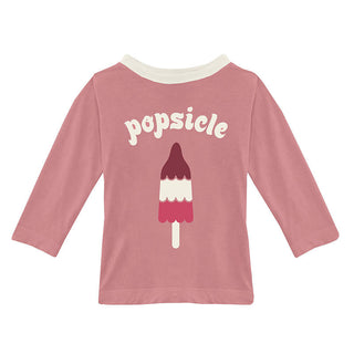 KicKee Pants Girls Print Long Sleeve Tailored Fit Graphic Tee Shirt - Strawberry Popsicle