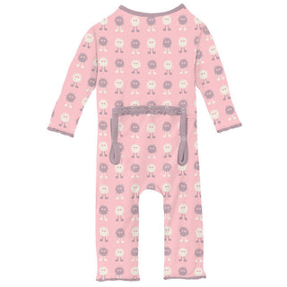 KicKee Pants Girls Print Muffin Ruffle Coverall with Zipper - Lotus Alien 15ANV