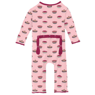 KicKee Pants Girls Print Muffin Ruffle Coverall with Zipper - Lotus Pies 15ANV
