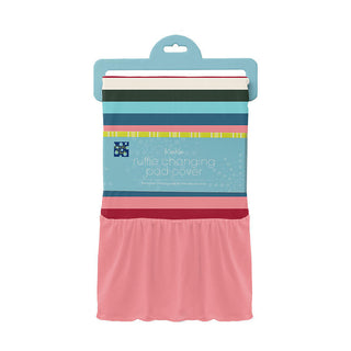 KicKee Pants Girls Print Ruffle Changing Pad Cover, Snowball Multi Stripe - One Size