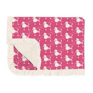 KicKee Pants Girl's Print Ruffle Toddler Blanket - Flamingo Poodles