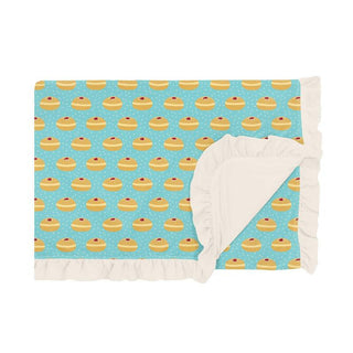 KicKee Pants Girls Print Ruffle Toddler Blanket, Iceberg Jelly Donuts - One Size WCA22