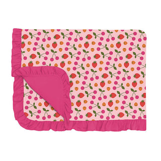 KicKee Pants Girl's Print Ruffle Toddler Blanket - Lotus Berries