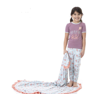 KicKee Pants Girls Print Short Sleeve Graphic Tee Pajama Set - Spring Day Kites