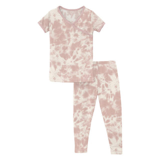 KicKee Pants Girl's Print Short Sleeve Kimono Pajama Set - Baby Rose Tie Dye