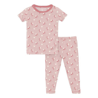 KicKee Pants Girl's Print Short Sleeve Pajama Set - Baby Rose Tooth Fairy