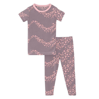 KicKee Pants Girls Print Short Sleeve Pajama Set - Elderberry Sakura Wind