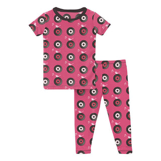 KicKee Pants Girl's Print Short Sleeve Pajama Set - Flamingo Record Birds