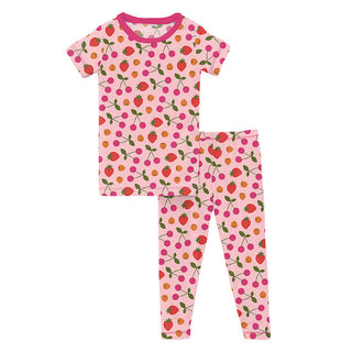 KicKee Pants Girl's Print Short Sleeve Pajama Set - Lotus Berries